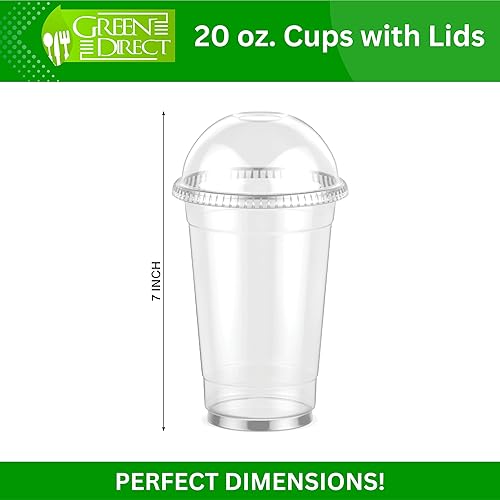 Vista 18 de Green Direct Vasos de plástico desechables transparentes de 8 onzas con tapas para café helado, té de burbujas Boba, bebidas frías y batidos