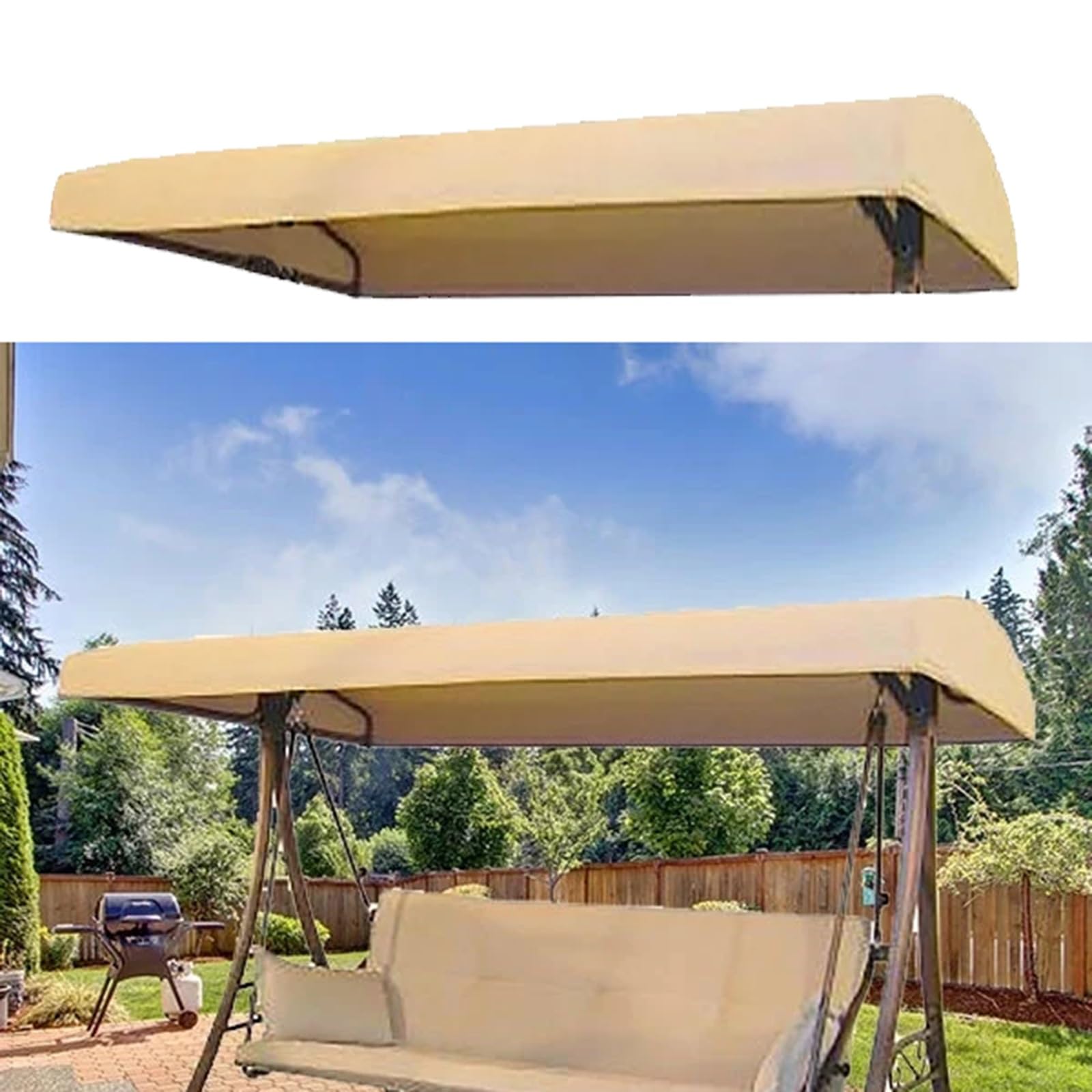 tettuccio per dondolo da giardino Set altalena da giardino, solo copertura di ricambio per telone, copertura superiore per amaca da giardino antistrappo per patio esterno, cortile, parco, posti a sede