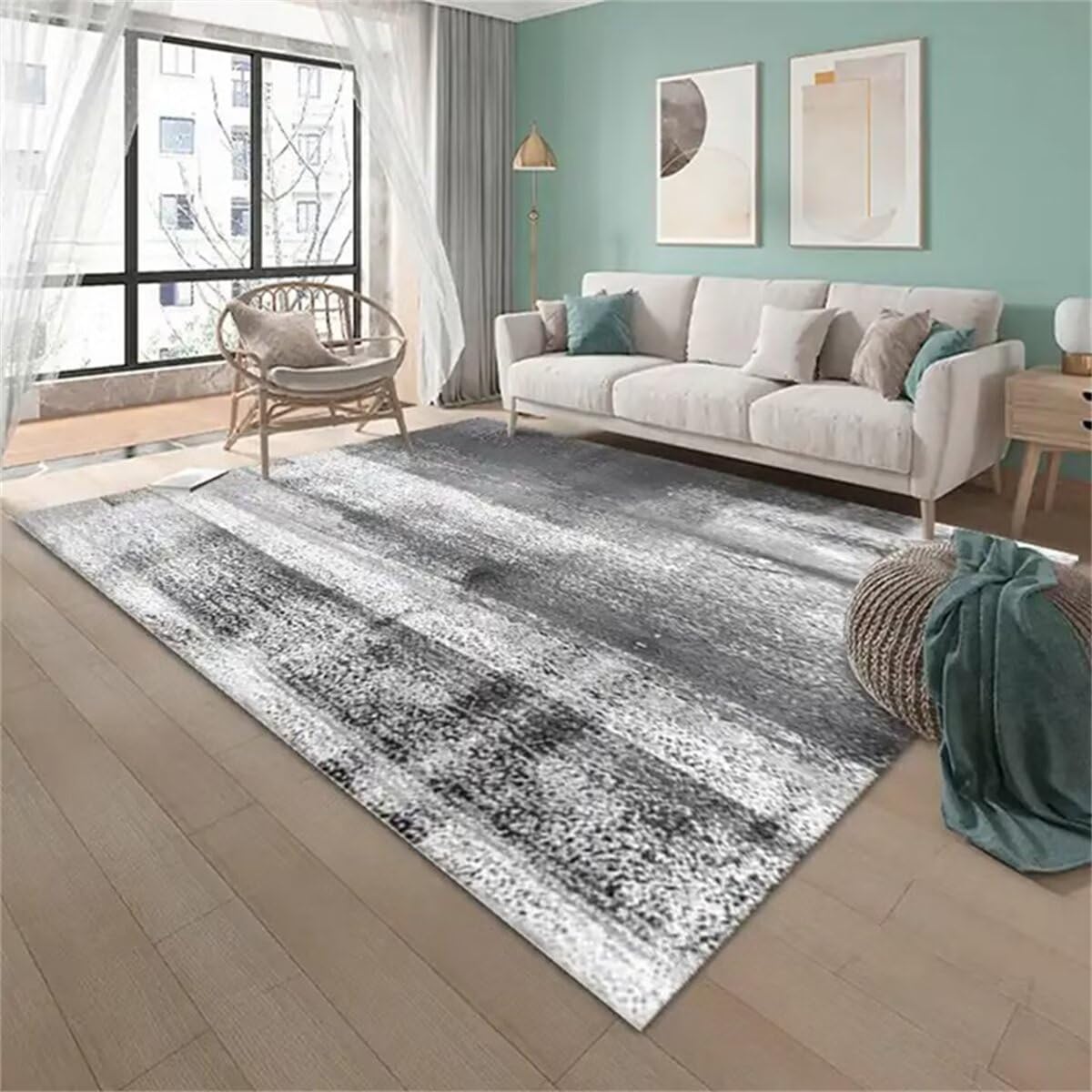 Tapis salon design moderne gris 160x230cm pour deco salon chaleureuse