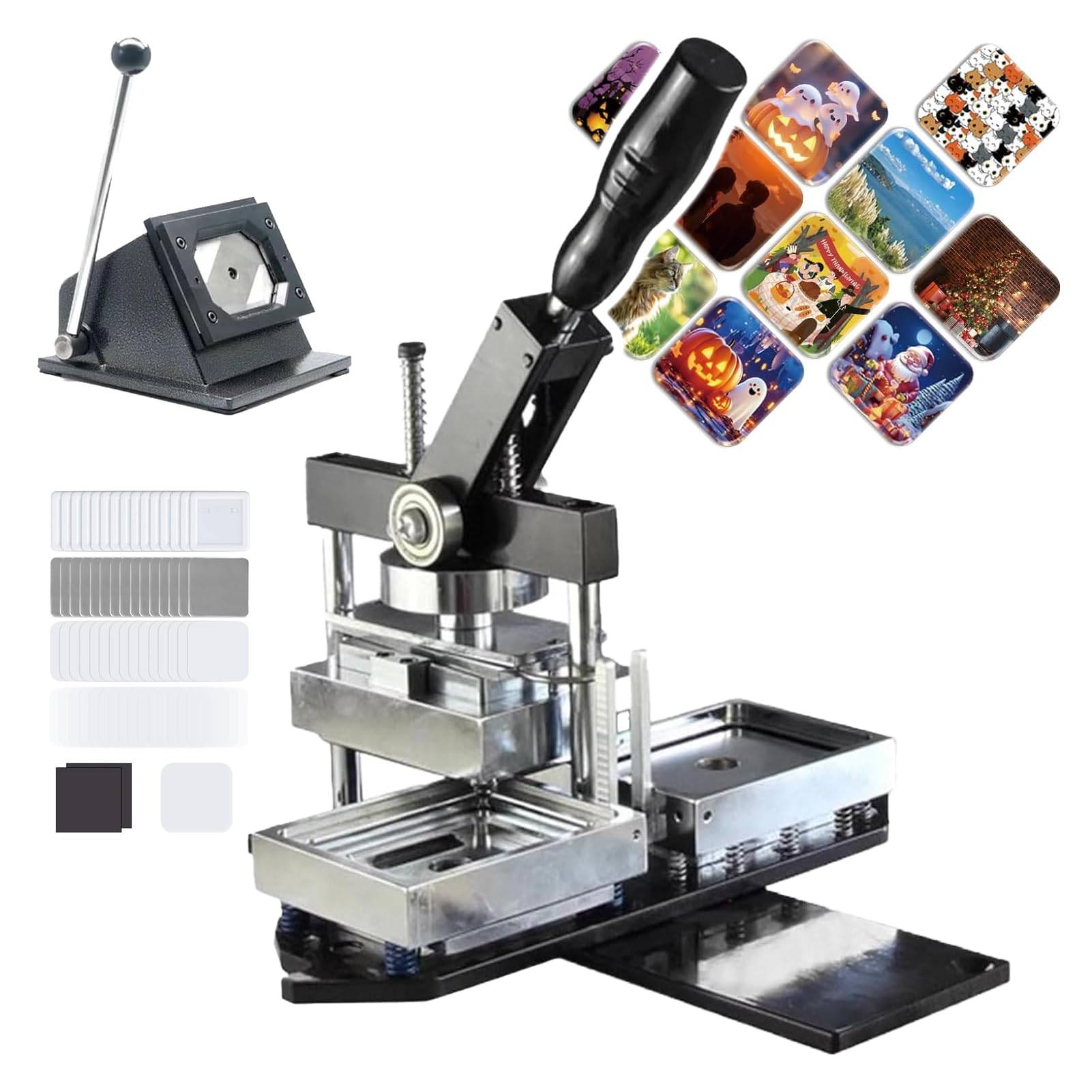 JKJZSALJ Fridge Magnet Making Machine Square Metal Badge Maker,Diy Fridge Magnets Pin Maker Machine,Fridge Magnet Button Badge Making Machine 80 * 53/90 * 65 Mm,Photo Magnet,80 * 53Mm,90 * 65mm