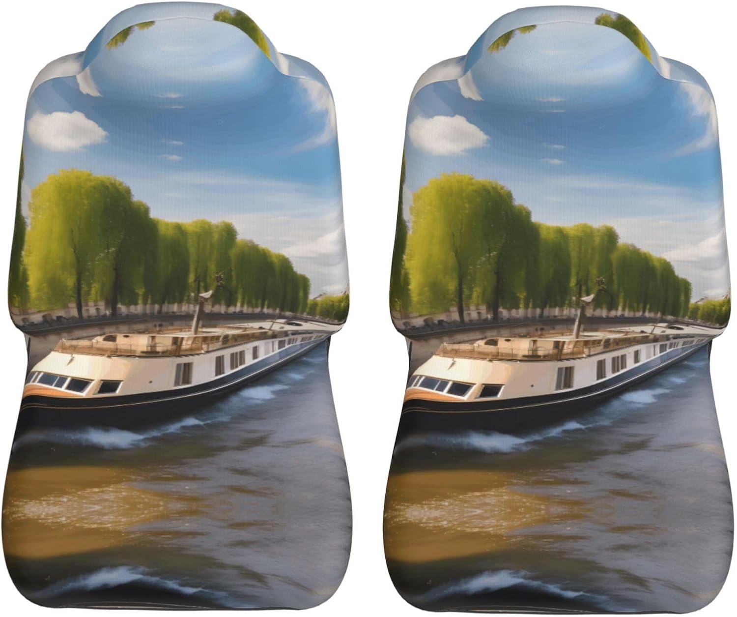 Universal View of the Seine Printed car seat Covers are Suitable for Most Seats in Trucks, Vans, and Other Similar Vehicles.