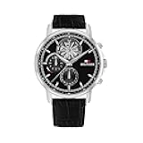 Mens Dress Watch - Multifunction Leather Wristwatch - Water Resistant up to 5 ATM/50 Meters - Premium Fashion Timepiece for All Occasions - 44mm