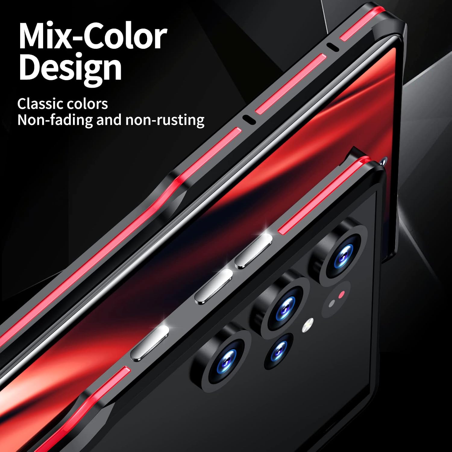 Metal Bumper Case for Samsung Galaxy S23 Ultra, [Military Grade Drop Tested Ultra-Thin] Aluminum Alloy Frame with Soft Inner Bumper | No Signal Interference