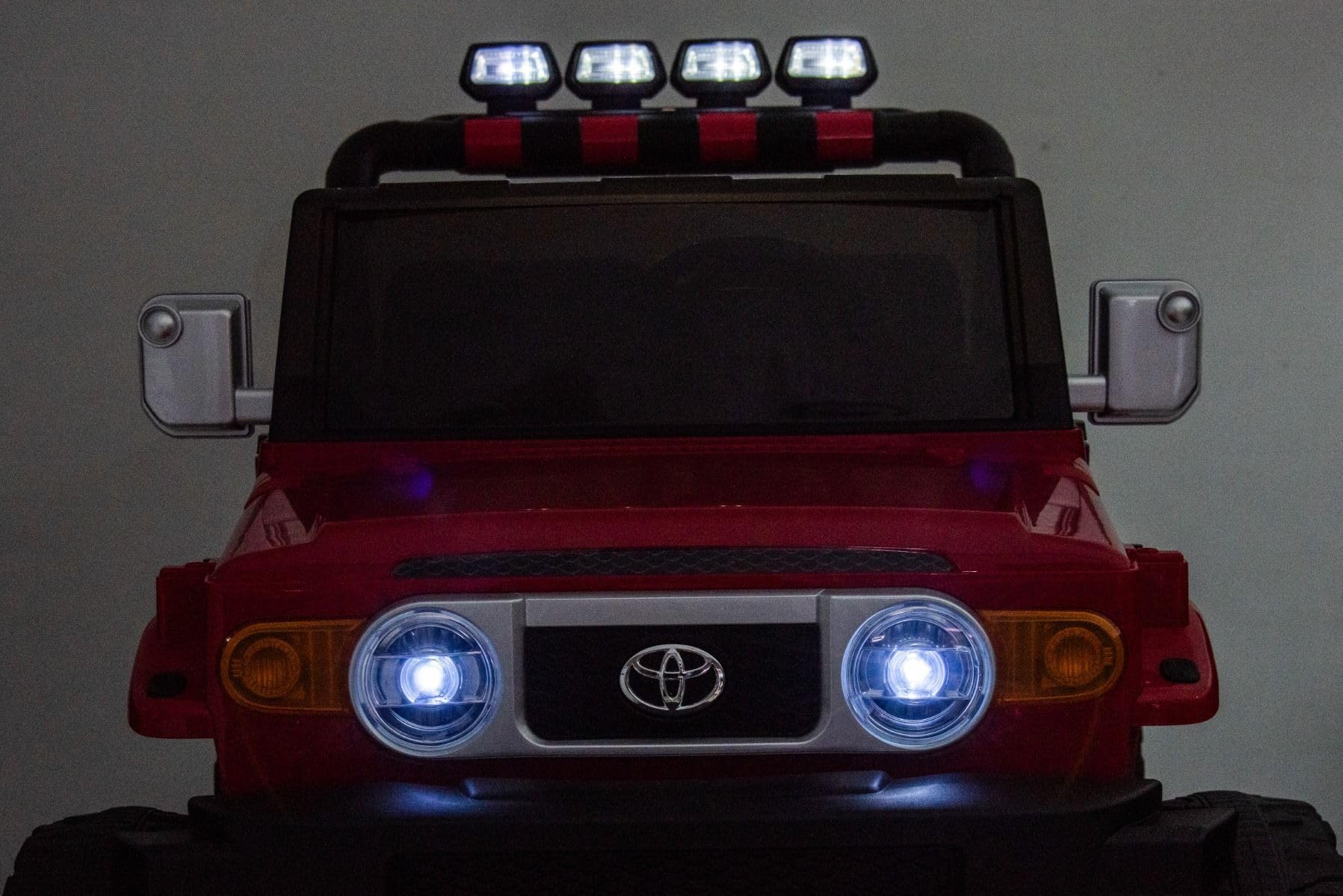 RIRICAR 4x4 Voiture électrique Enfants 2 Places Toyota FJ Cruiser XXL, sous Licence, Rouge, Batterie Lithium Portable, châssis surélevé, Deux sièges, Suspension arrière, télécommande 2,4 GHz