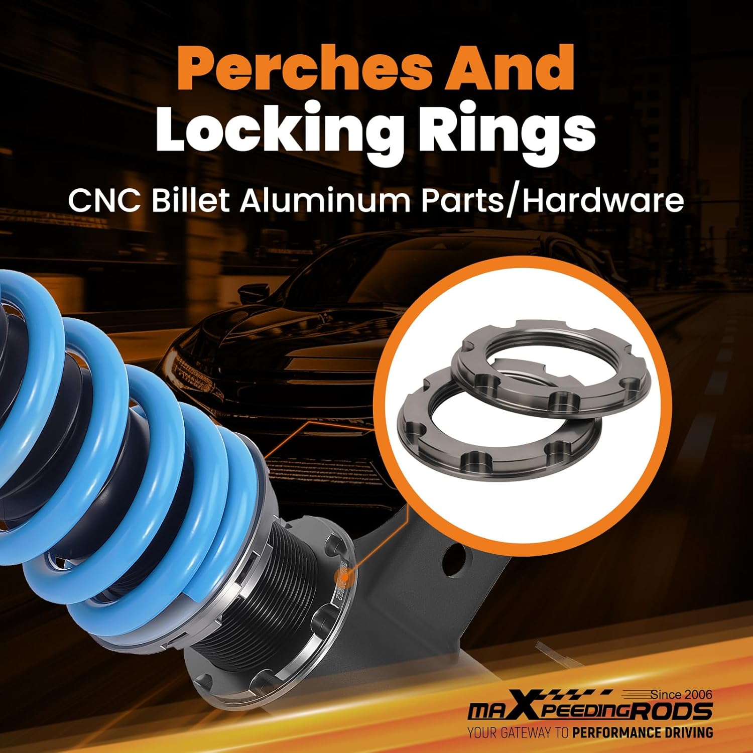 maXpeedingrods Coilovers for Honda CR-V FWD 2012-2016, 24 Levels Damper Adjustable Coilovers Suspension Kit Strut, Height Adjustable Shock Absorber Struts, T6 Upgraded Lowering Kits Blue