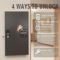 Vista 4 de WeHere 104 Keys Lock Box Wall Mount with Key Drop Slot, APP Bluetooth/OTP/Wi-Fi/Fixed Code/Key Unlock, Smart Large Key Cabinet Key Return Box for