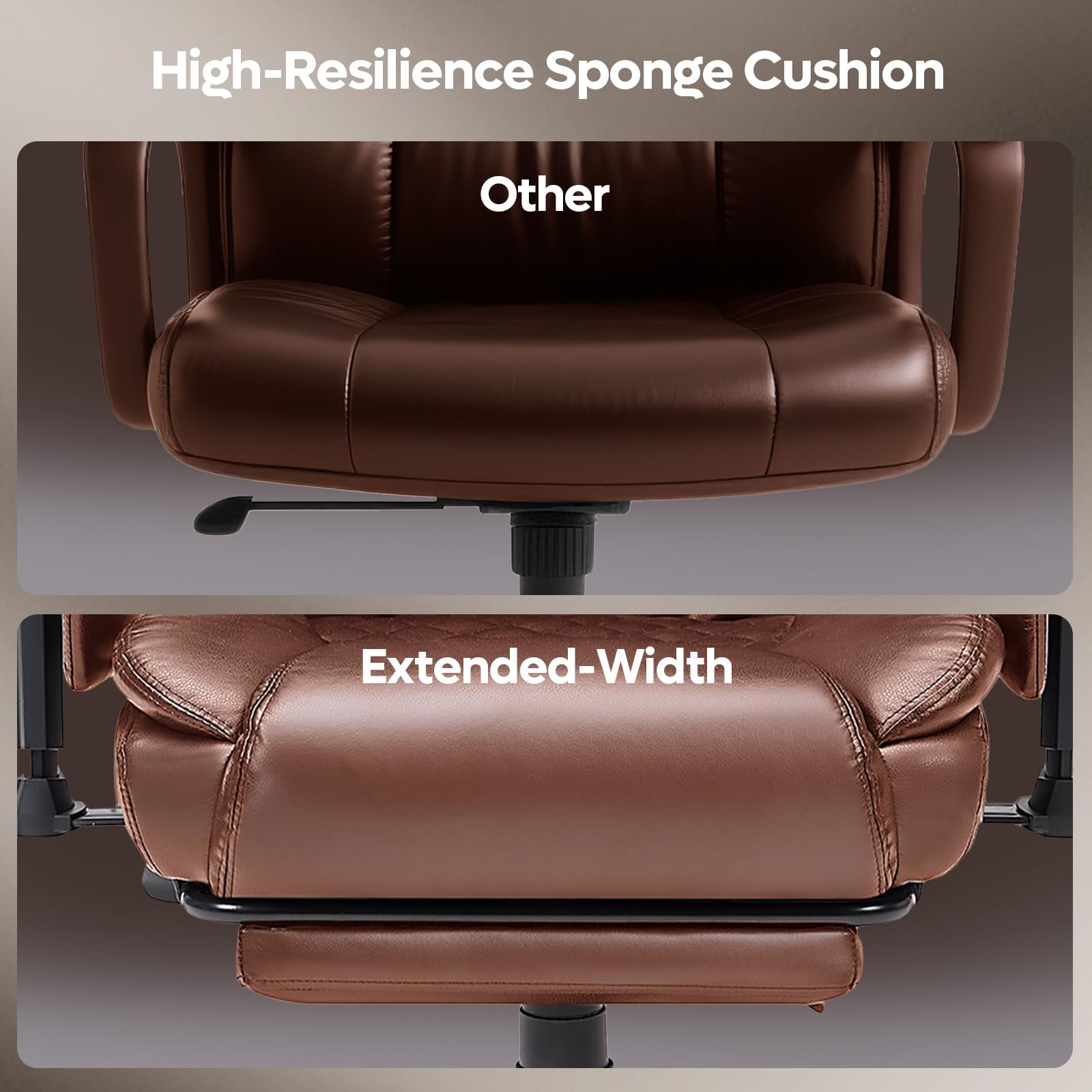 Bestier Bürostuhl Chefsessel mit Fußstütze, Stoff, Braun | Ergonomischer Drehstuhl, Verstellbare Rückenlehne, Gaming & Office Stuhl