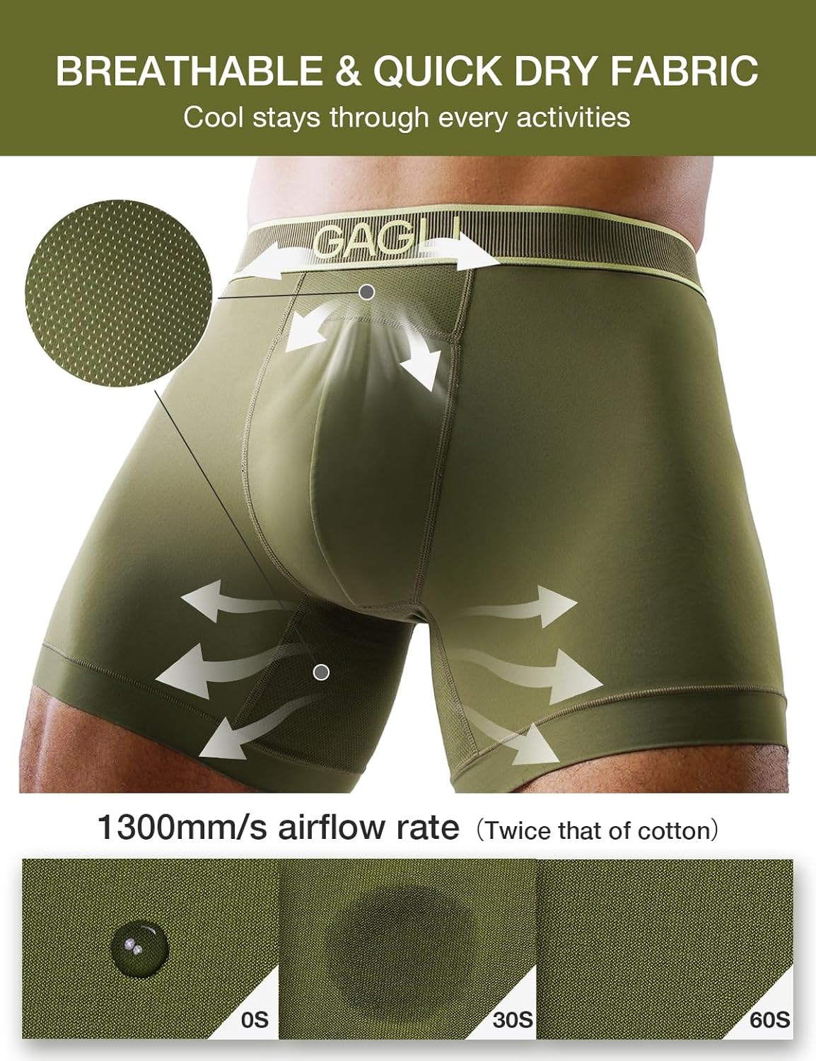 Men's Underwear Breathable Boxer Briefs Athletic Moisture Wicking Comfortable Underwear ComfortFlexible Waistband - Image 4