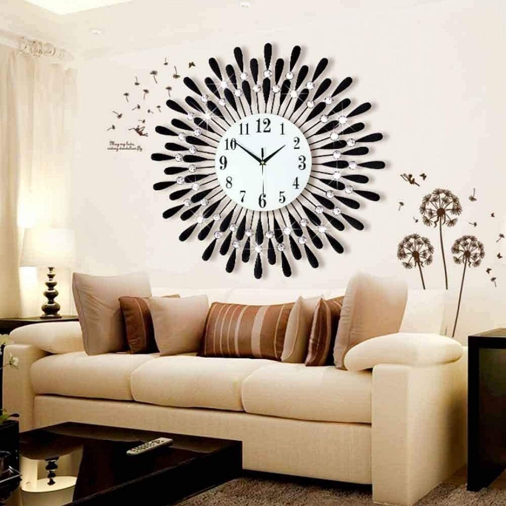 Horloge murale muette en quartz style pastoral européen pour salon