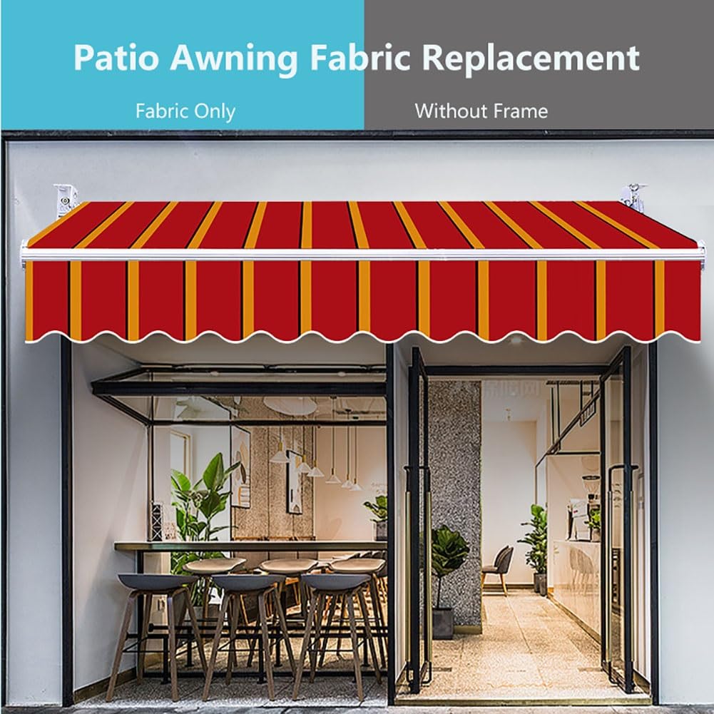 Zapasowa tkanina na 3 x 3 m i 2,4 x 3 m, ręcznie wysuwana markiza, wodoodporna tkanina z falbanką, ochrona przed słońcem, do patio i do użytku na zewnątrz, 245 x 250 cm