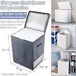 Outdoor Deep Freezer Cover,Heavy Duty 600D 100% Waterproof Chest Freezer Cover,Freezer Covers for Outside 7.0 Cubic Chest Freezer,Top Can Be Opened by Zipper(33"W x 22.5"D x 33.5"H,Grey)