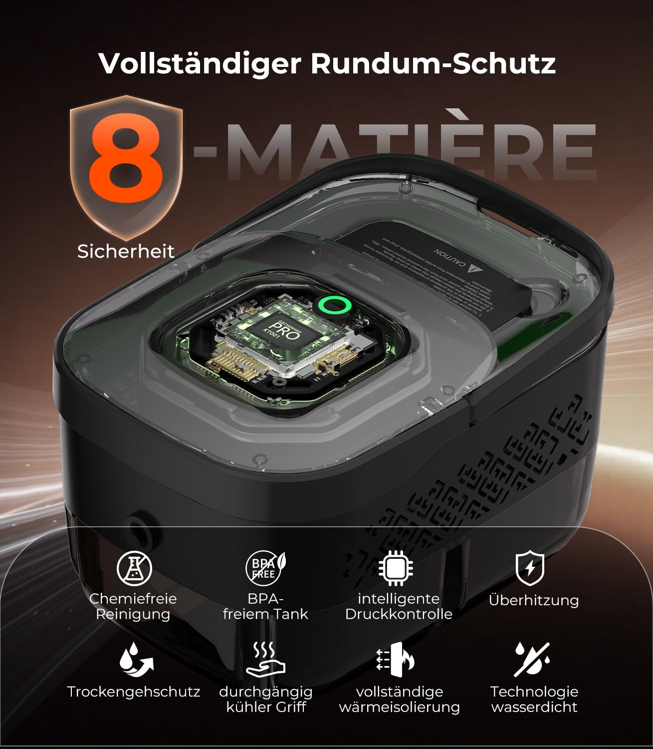 18-IN-1 Dampfreiniger Handgerät【99,99% Keimreduktion-Führende Deutsche SPJ Technik】【9s Turbo-Dampf-Intelligent Turbo Steam System】Dampfreiniger für Alles,Dampfbesen für Boden, Küche etc.