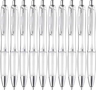 Conjunto de 10 canetas ergonómicas de alta qualidade, antiderrapantes para uma escrita fácil e suave, cor branca