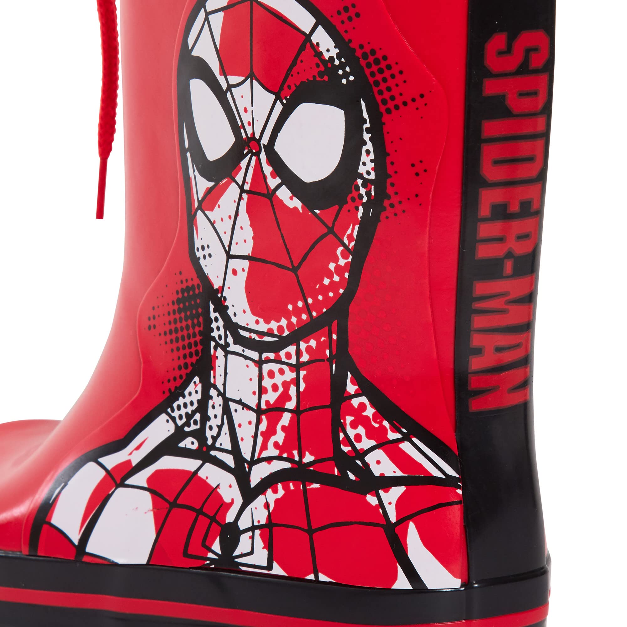 Bottes en Caoutchouc Spiderman pour garçons avec Dessus à Nouer pour Enfants Wellies Wellingtons Wellys