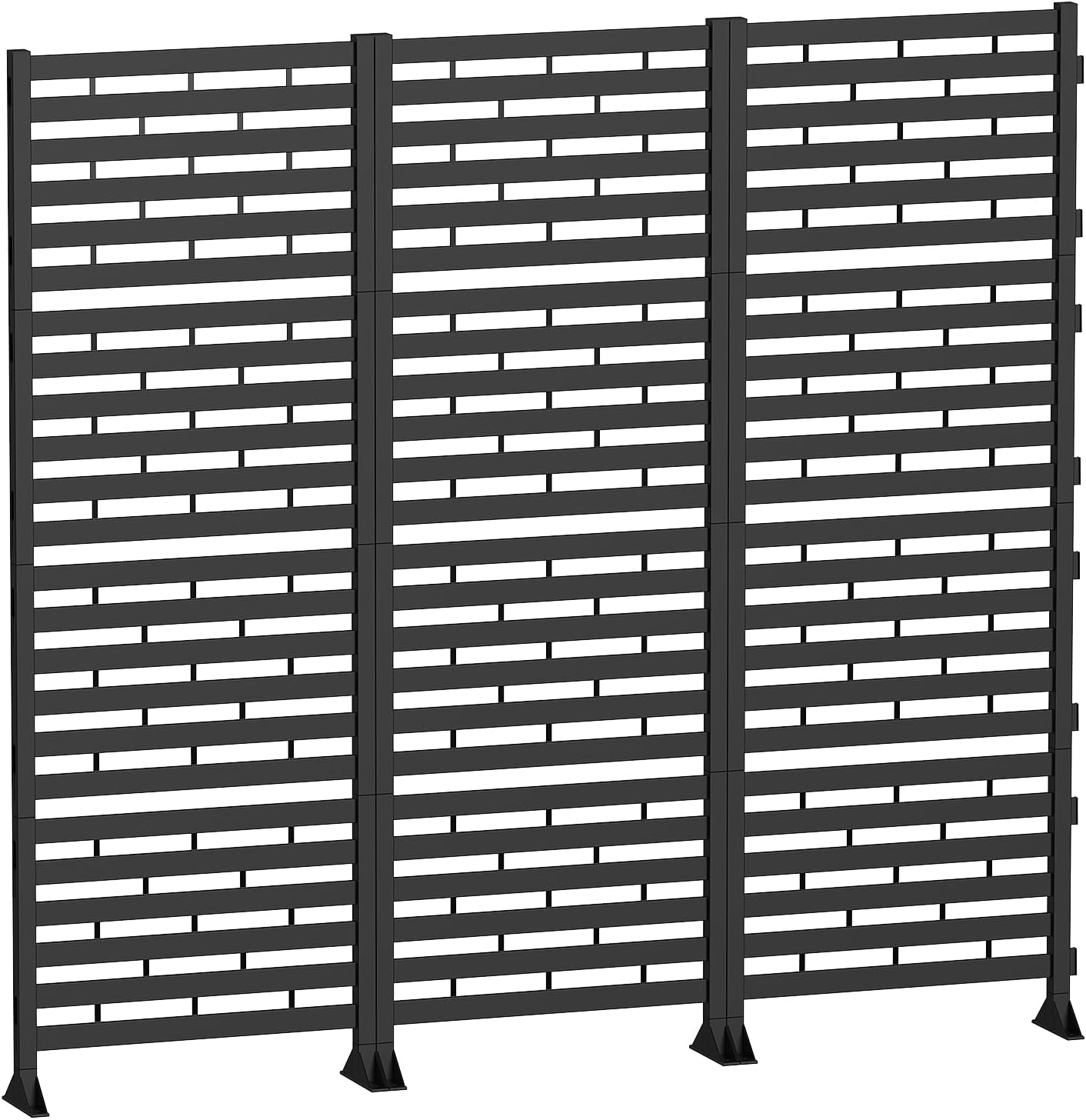 Fence Privacy Screen 12 Pack Plastic Fence Panels Decorative Garden Fence Animal Barrier Air Conditioner Trash Can Pool Equipment Enclosure for Backyard Patio Balcony White