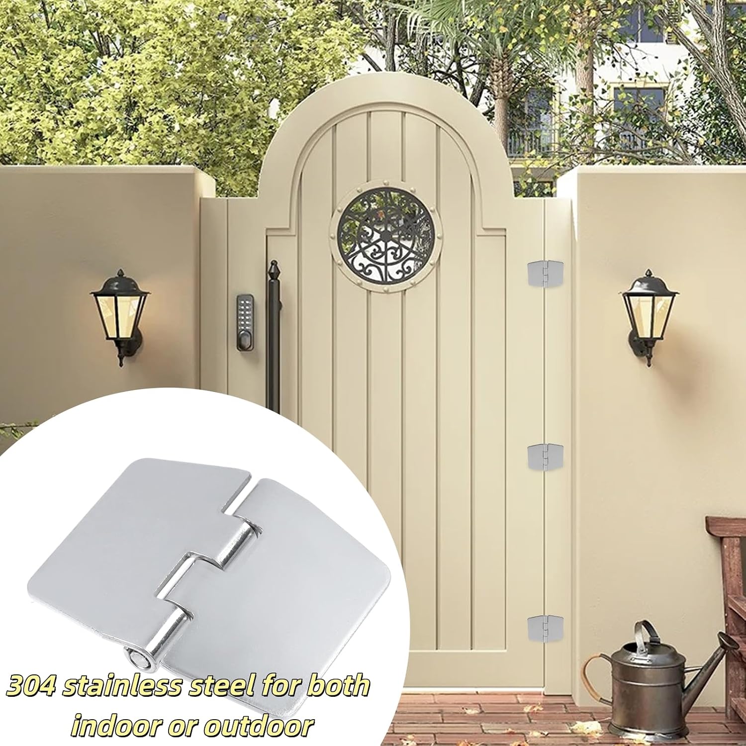 Weld On Hinges 4Pcs, 2.91 x 2.38 Inch Heavy Duty 304 Stainless Steel Butt Hinge 0.08 Inch Thick, Weldable Metal Hinges for Gate, Trailer Door, and Garage