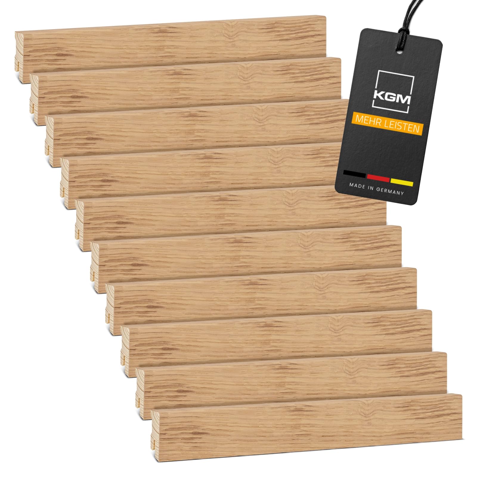 KGM Modern Sockelleiste Eiche – Massivholz – 2400 x 16 x 40 mm – 20 Stk.