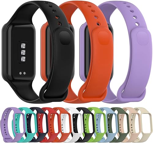 Miniatura 5 de Compatible con Redmi Band 2 correas de reloj con funda protectora, correa de repuesto de silicona deportiva ajustable para Xiaomi Redmi Band 2