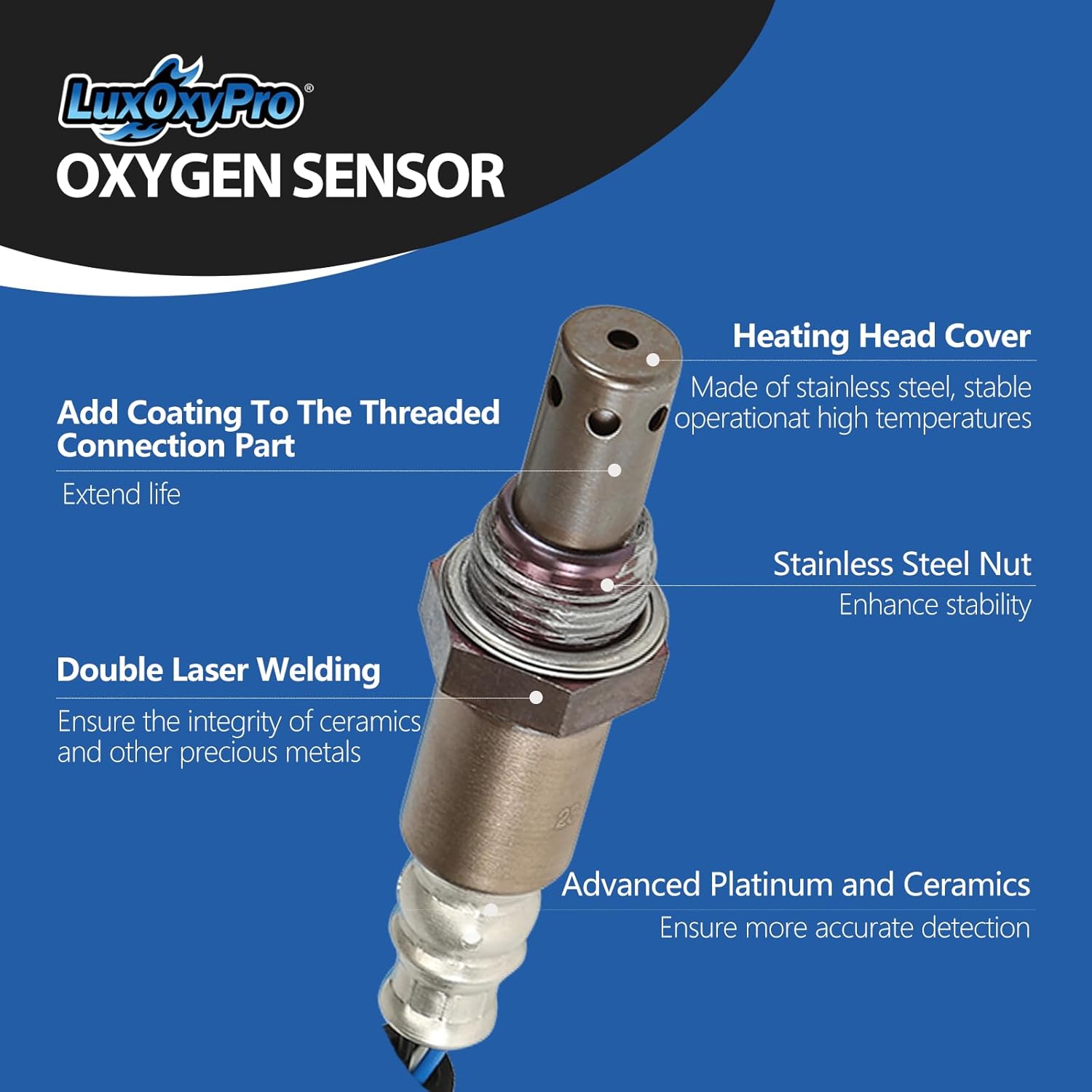 Oxygen O2 Sensor Upstream and Downstream for Toyota Highlander 3.3L V6 2004-2007, Replace 234-9042 234-4509 234-4168 4Pcs