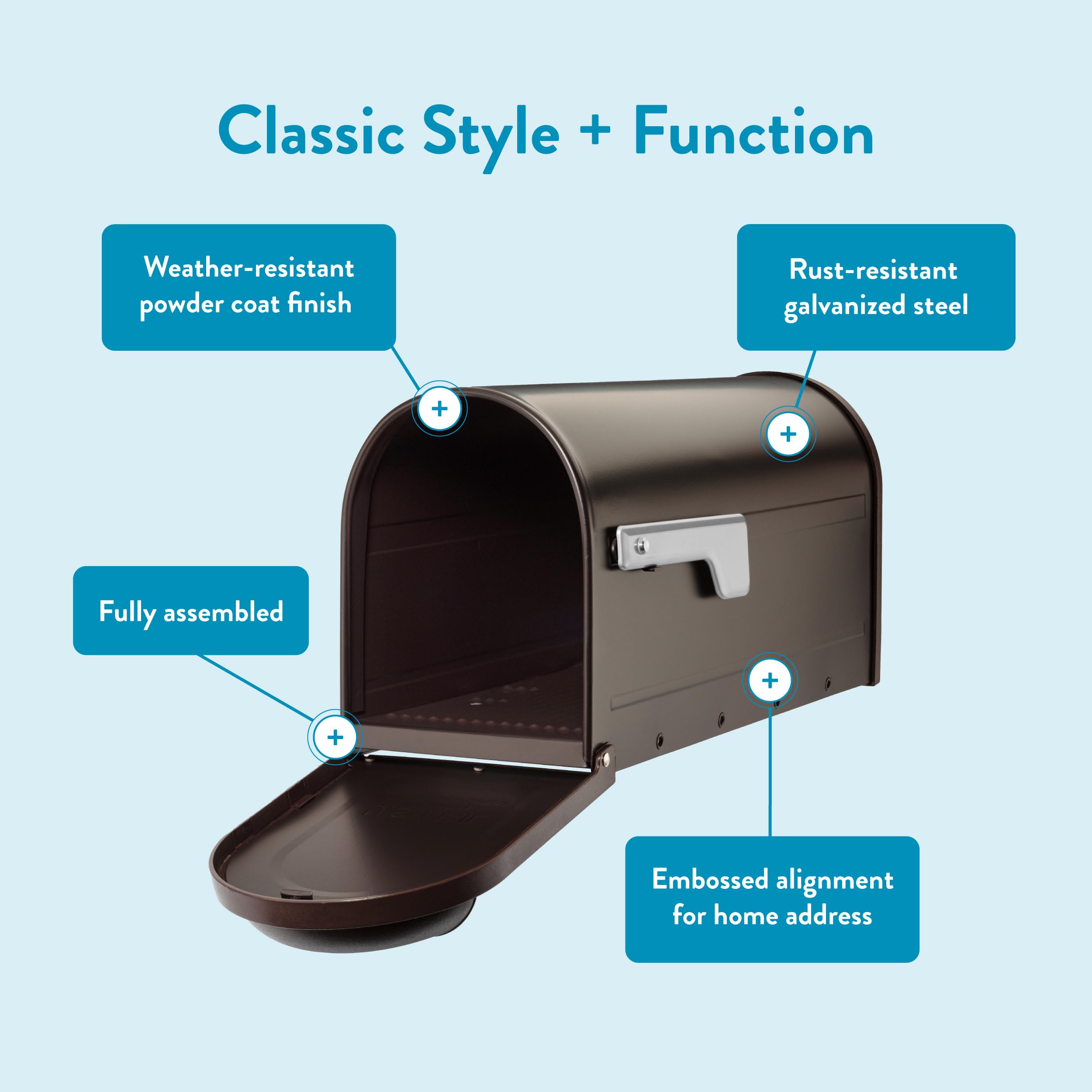 Architectural Mailboxes 8830RZ-10 Skrzynka pocztowa Winston Post Mount, Wcierany Brąz