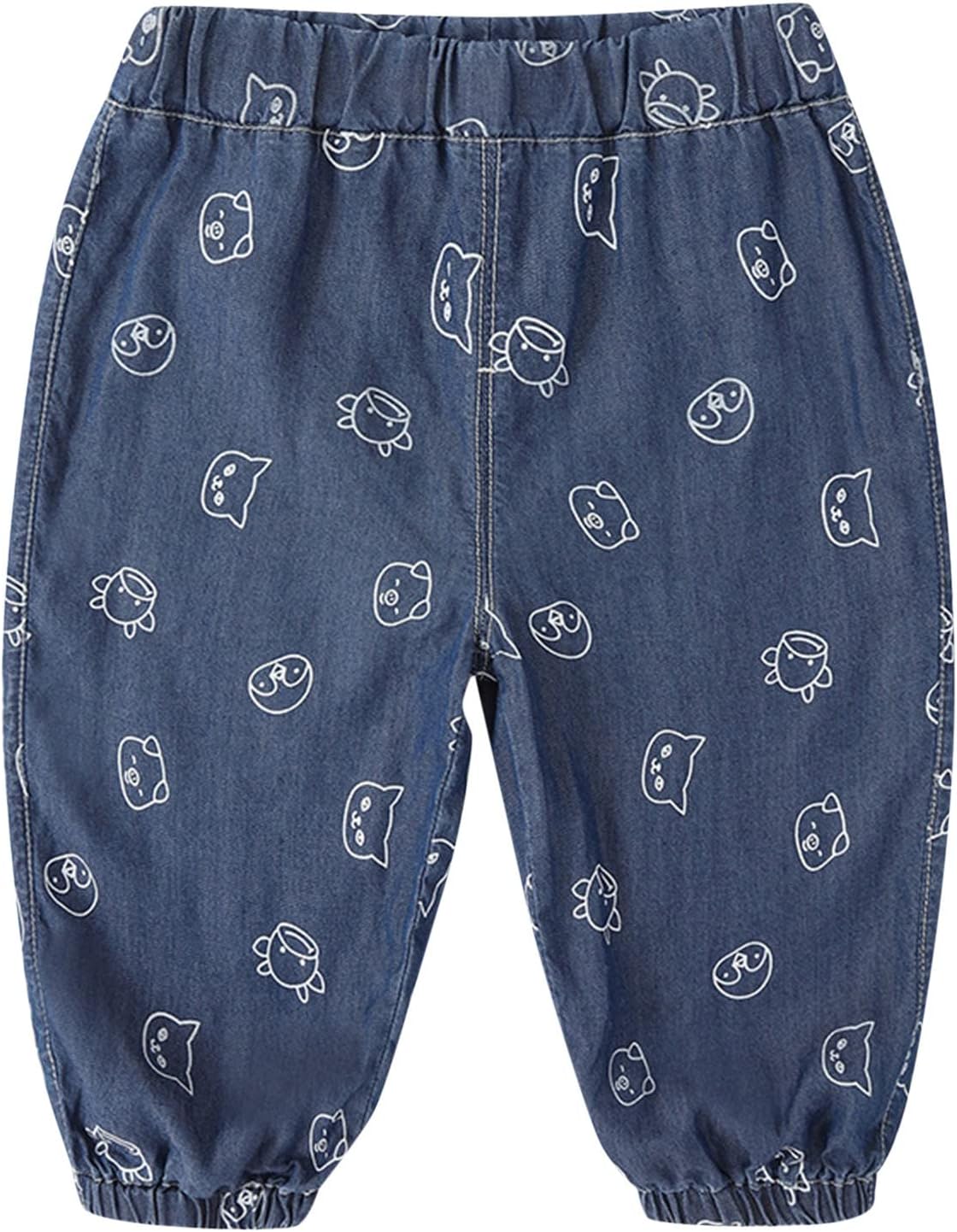 Toddler Boy Jeans Infant Cute Cartoon Animals Print Denim Sweatpants Cotton Pants Baby Boys Girl Clothes Fall/Winter
