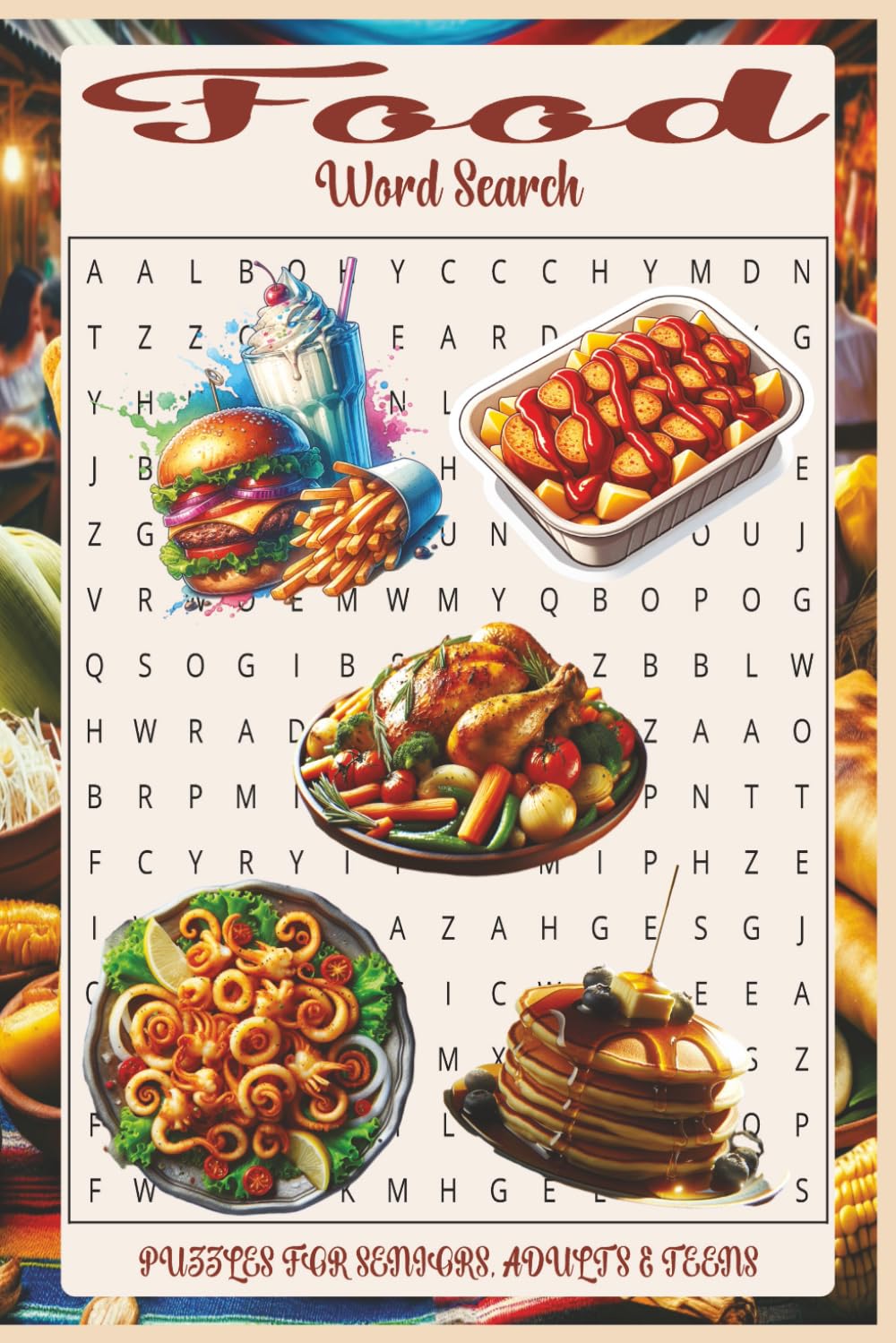 Food Word Search: 55 Word search Puzzles about food, culinary, cooking | 6X9 inches, 110 pages, 495 words | The Perfect, Entertaining & Educational Gift for gastronomy lovers