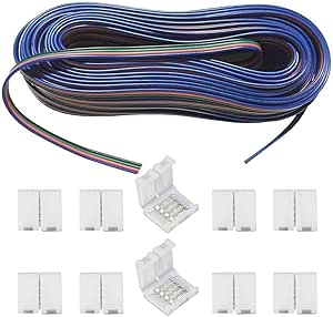 1 Pz 15 Cm 5050 RGB 4 Pin LED Strip Light Connettori Striscia A Adattatore Di Alimentazione 4 Conduttori Connettore Largo 10 Mm - Foto 4