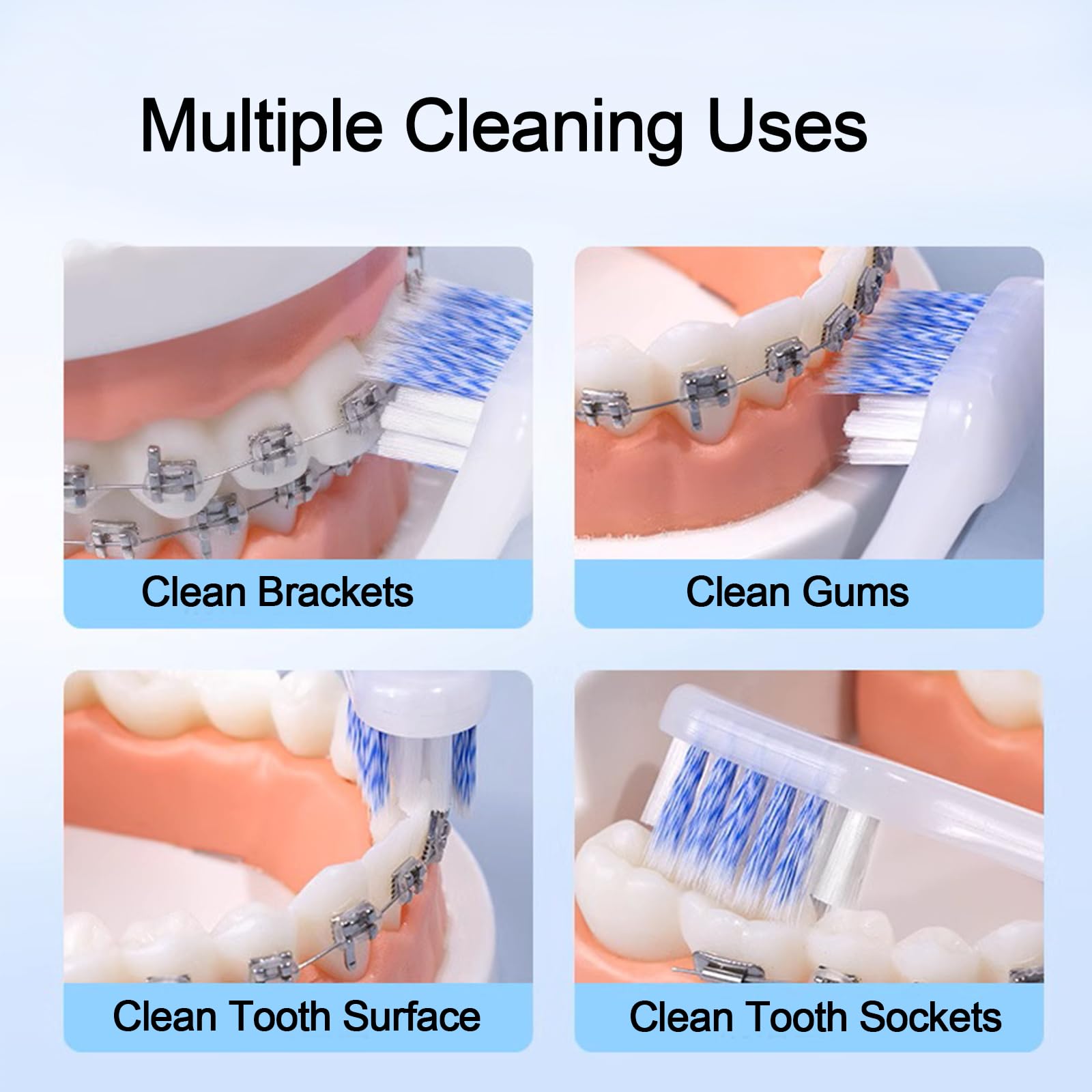 6 cepillos de dientes ortodónticos en forma de U y 6 cepillos interdentales, cepillos de dientes de cerdas suaves para adultos