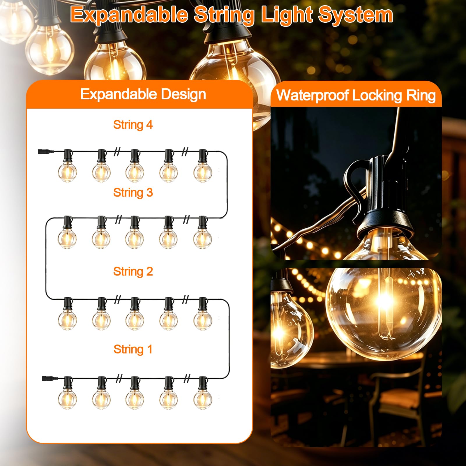 Solar Lichterkette Outdoor 31M, 50 LED Lampen, APP-Steuerung
