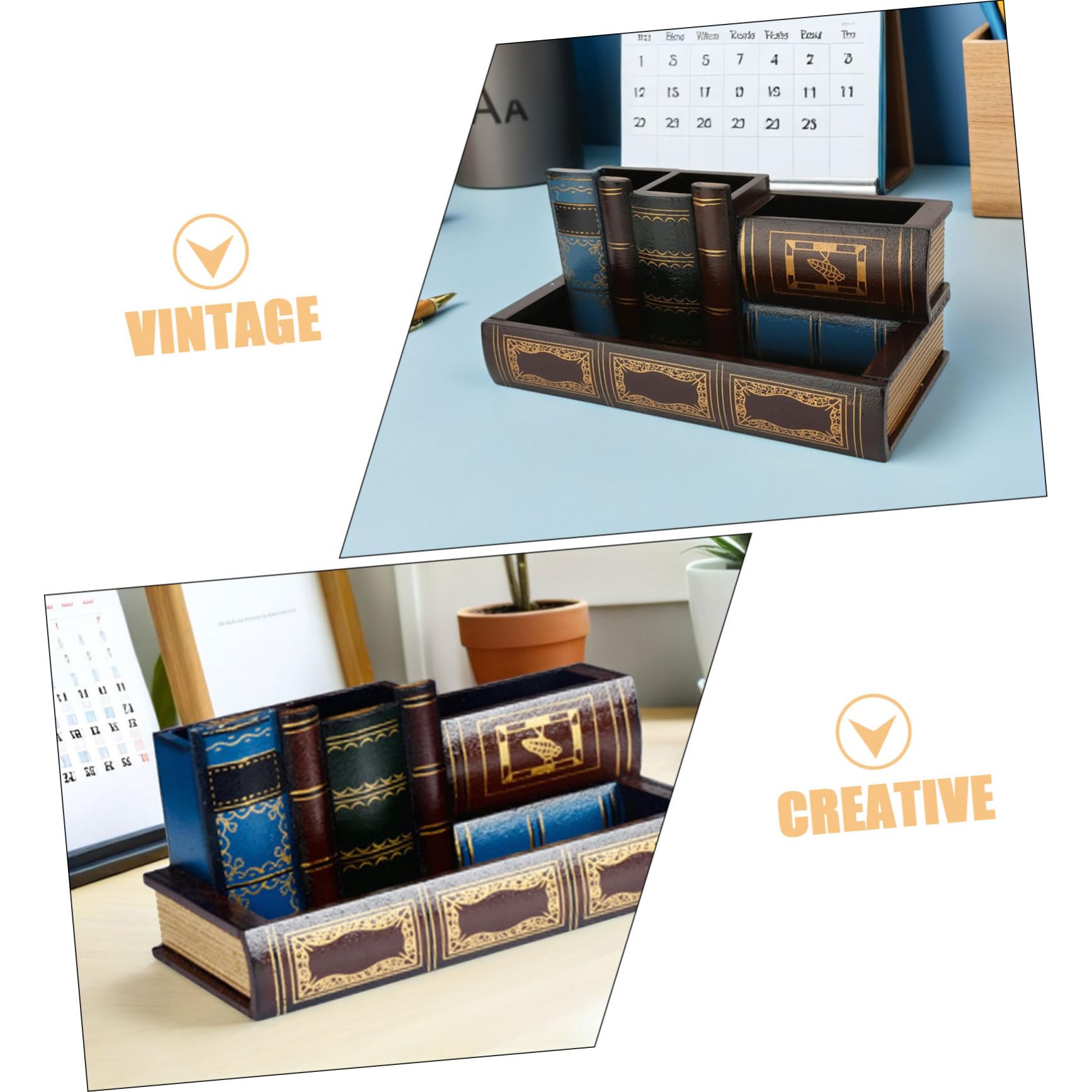 Homoyoyo Vintage Buch Stifthalter im Buchdesign 2 Stück-pack