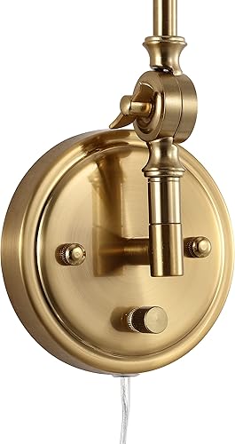 Miniatura 7 de WINGBO Wall Sconce Rattan Wrapped Wall Lamp, Adjustable Swing Arm Wall Light Gold Vintage Bedside Light Fixture Wicker Handmade Shade Brass Reading