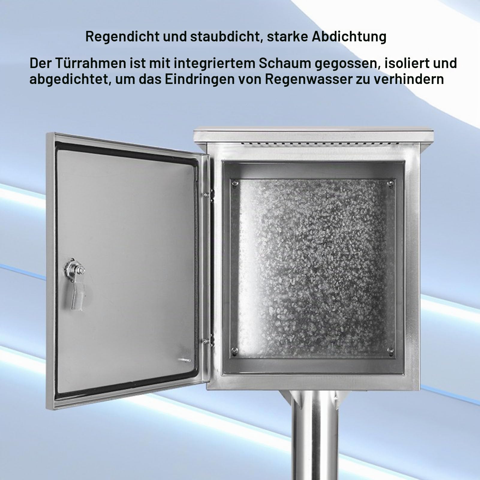 Bodenstehender Schaltschrank Aus Edelstahl Für Den Außenbereich,wetterfeste Elektrische Anschlussdose Gehäuse Für Elektronische Geräte Mit Montageplatte,verteilungsschutzkasten Unterbrecherkasten