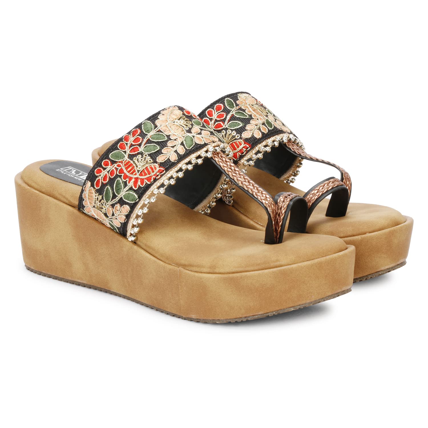 TRY FEET Women Fabric Wedges Black, 4 UK (B0B93JPCQ5) Amazon Price History, Amazon Price Tracker