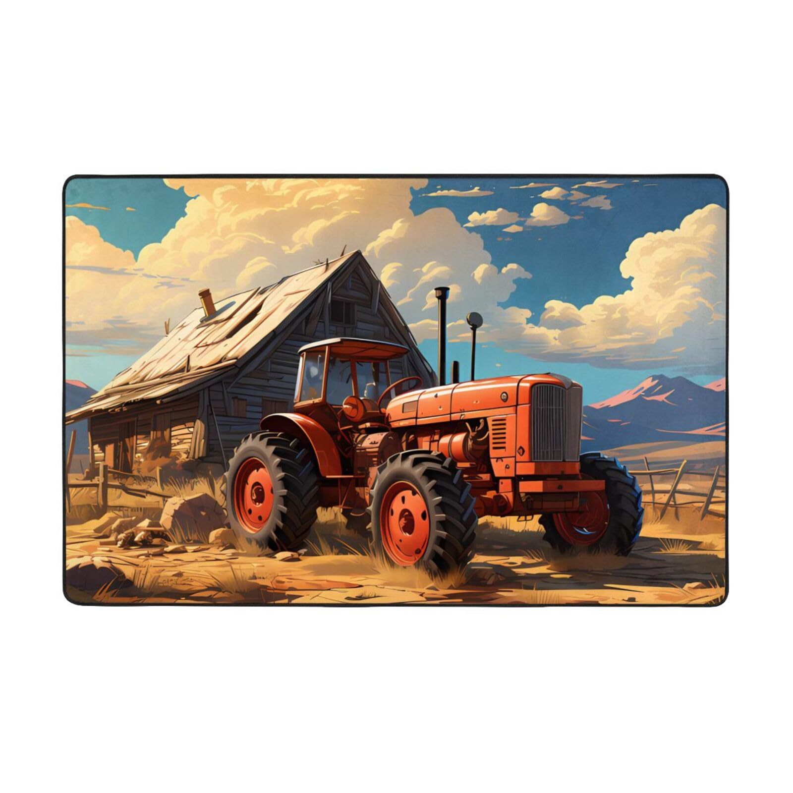 Tapis anti-glisse tracteur rouge pour sécuriser la salle de bain