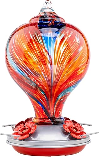 Muse Garden Comedero para colibrĂes para exteriores, vidrio soplado a mano, regalo para Navidad, DĂa de la Madre y amantes del colibrĂ (sirena azul) Muse Garden Comedero para colibrĂes para exteriores, vidrio soplado a mano, regalo para Navidad, DĂa de la Madre y amantes del colibrĂ (sirena azul)