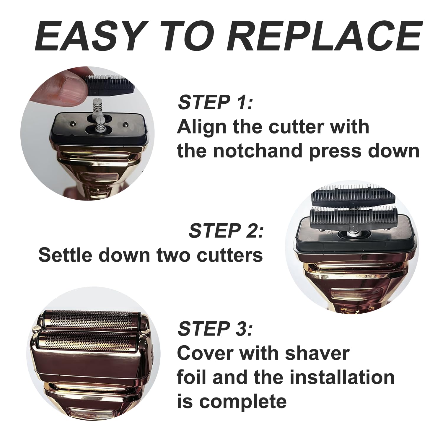 FXONE Shaver Replacement Foil and Cutter Compatible with BaBylissPRO FXONE Double Foil Stick Shaver,FX79RF2G Hypoallergenic Extra-close Shaver Replacement Head (Blue/2 Packs)