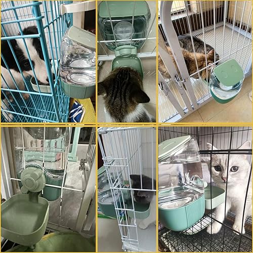 Miniatura 6 de Dispensador automático de agua para conejo, 35 onzas, botella de agua de jaula de gravedad automática, estación de agua para mascotas para animales