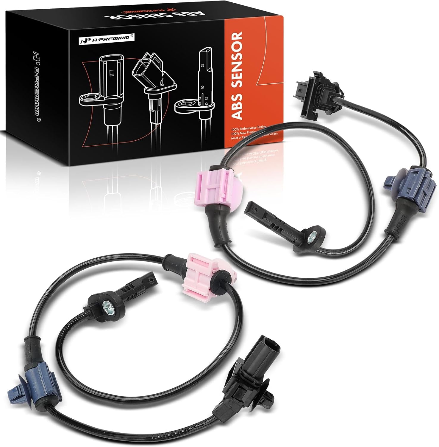 A-Premium ABS Wheel Speed Sensor Compatible with Honda Models - CR-V CRV 2012 2013 2014 2015 2016, 2.4L, FWD - Rear Driver and Passenger Side, 2-PC Set, Replace# 57470T0BA01, 57475T0BA01