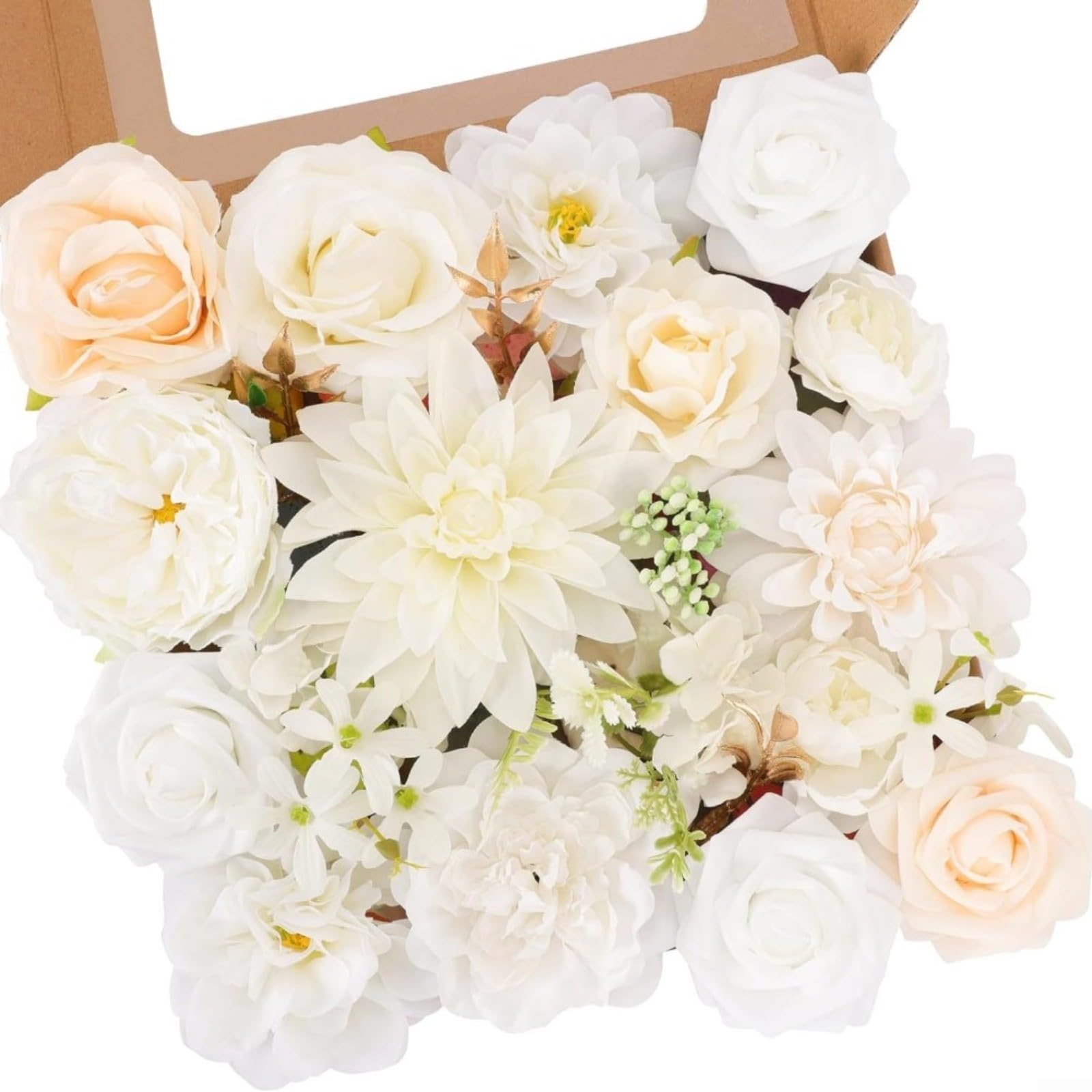 Roses artificielles sans entretien pour bouquet mariée et vase de salon