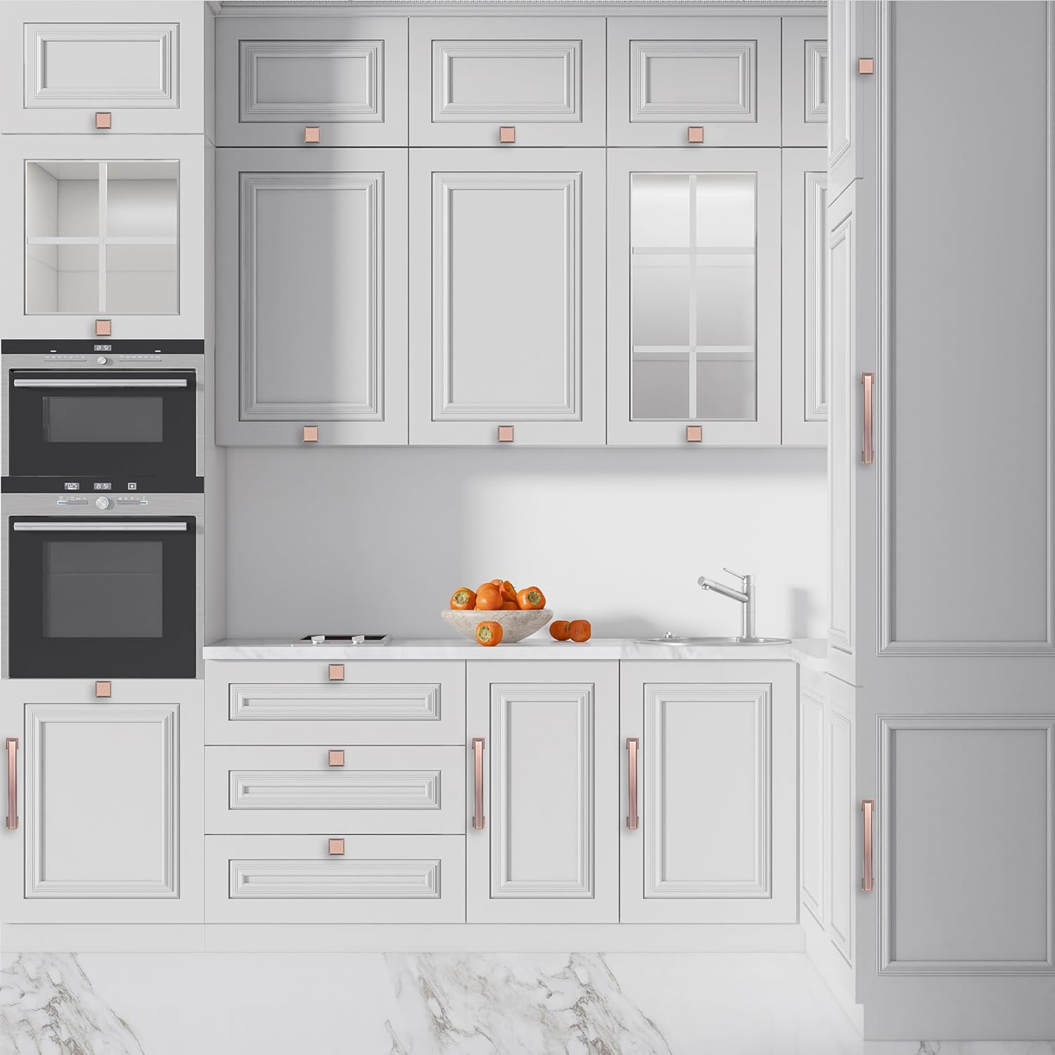 20 Pack 1-1/4 inch Kitchen Cabinet Knobs Antique Copper Cabinet Dresser Drawer Knobs Solid Alloy Square Vintage Copper for Cupboard Drawer Dresser