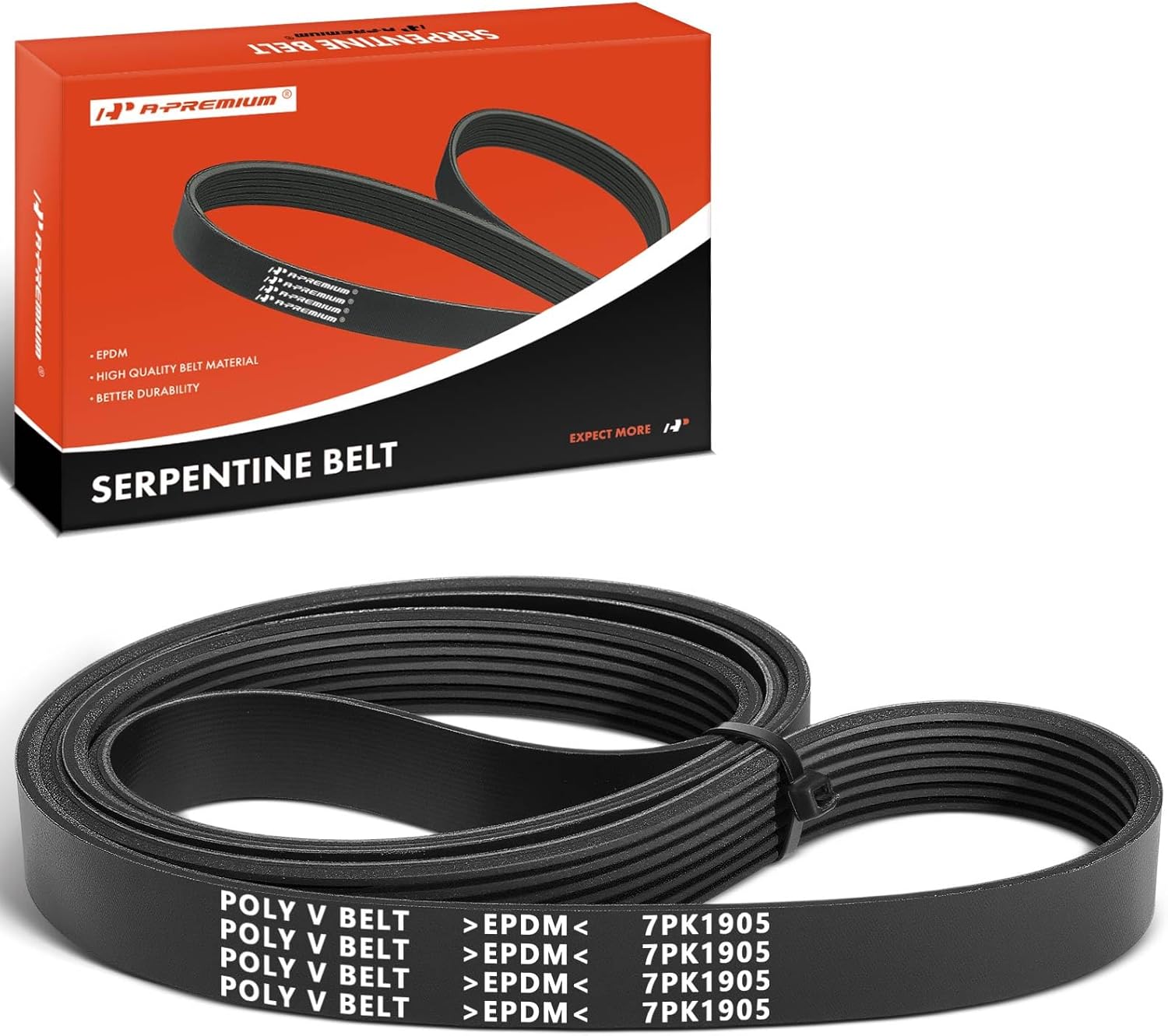 A-Premium 75.06 In Serpentine Drive Belt Fit For Toyota Camry 2007-2009, RAV4 2006-2008, Corolla 2009-2012, Matrix 2009-2013 & Scion xB 2012-2015 & Pontiac Vibe 2009-2010, L4 2.4L GAS only