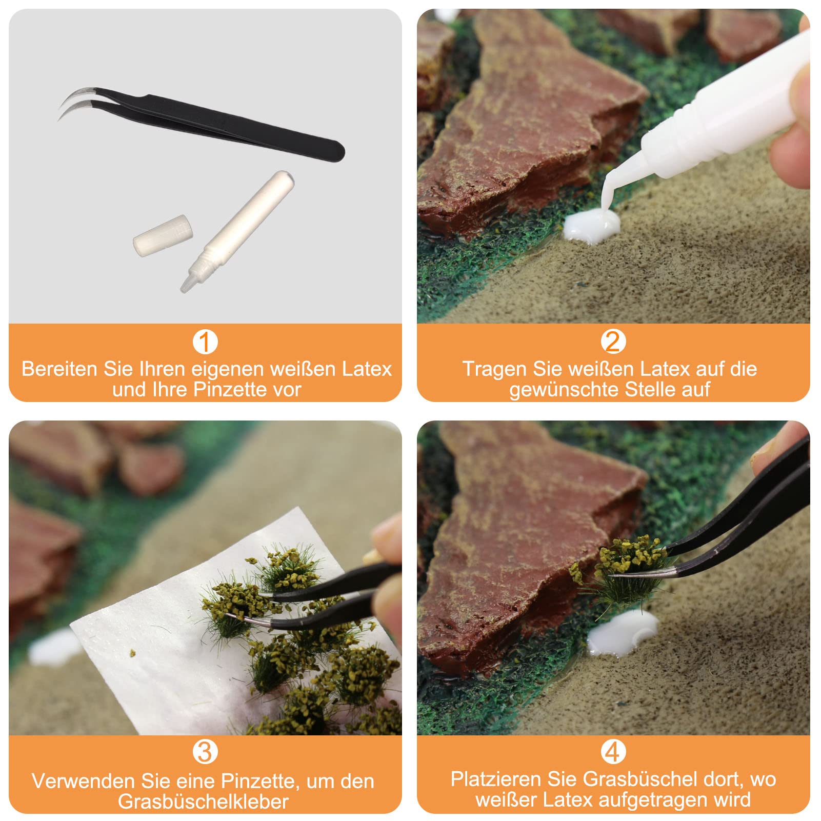 Evemodel Eine Packung Static Grass Tuft Mit Modell Basis Eisenbahn Ornamente Cluster Simulation Landschaft Militärsimulation Szenen Sand Tabellen (B)