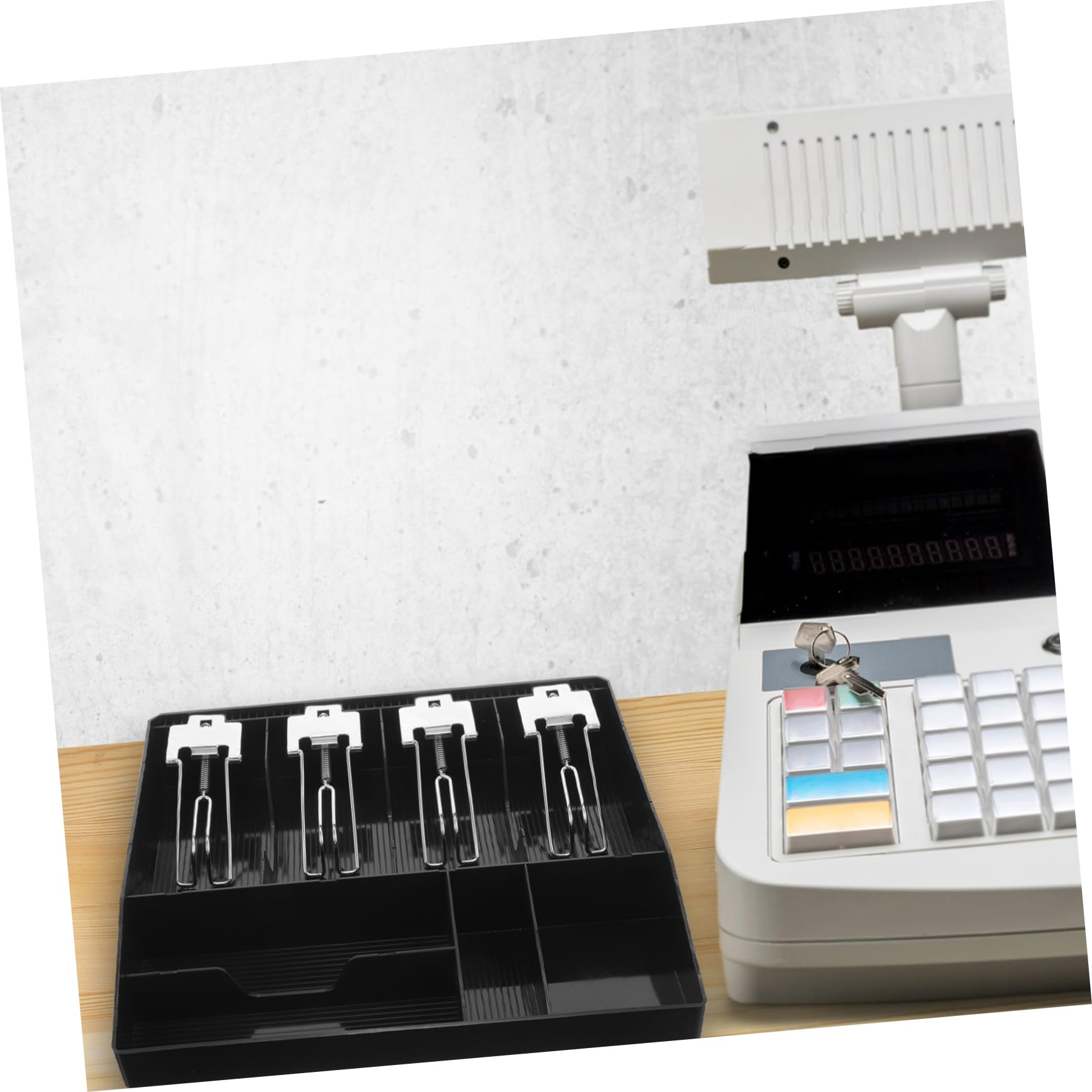 DOITOOL Registratore Cassa con Scomparti Portamonete e Banconote Soldi Resistente per Piccole Imprese Vassoio Portatile per Negozio e Supermercato