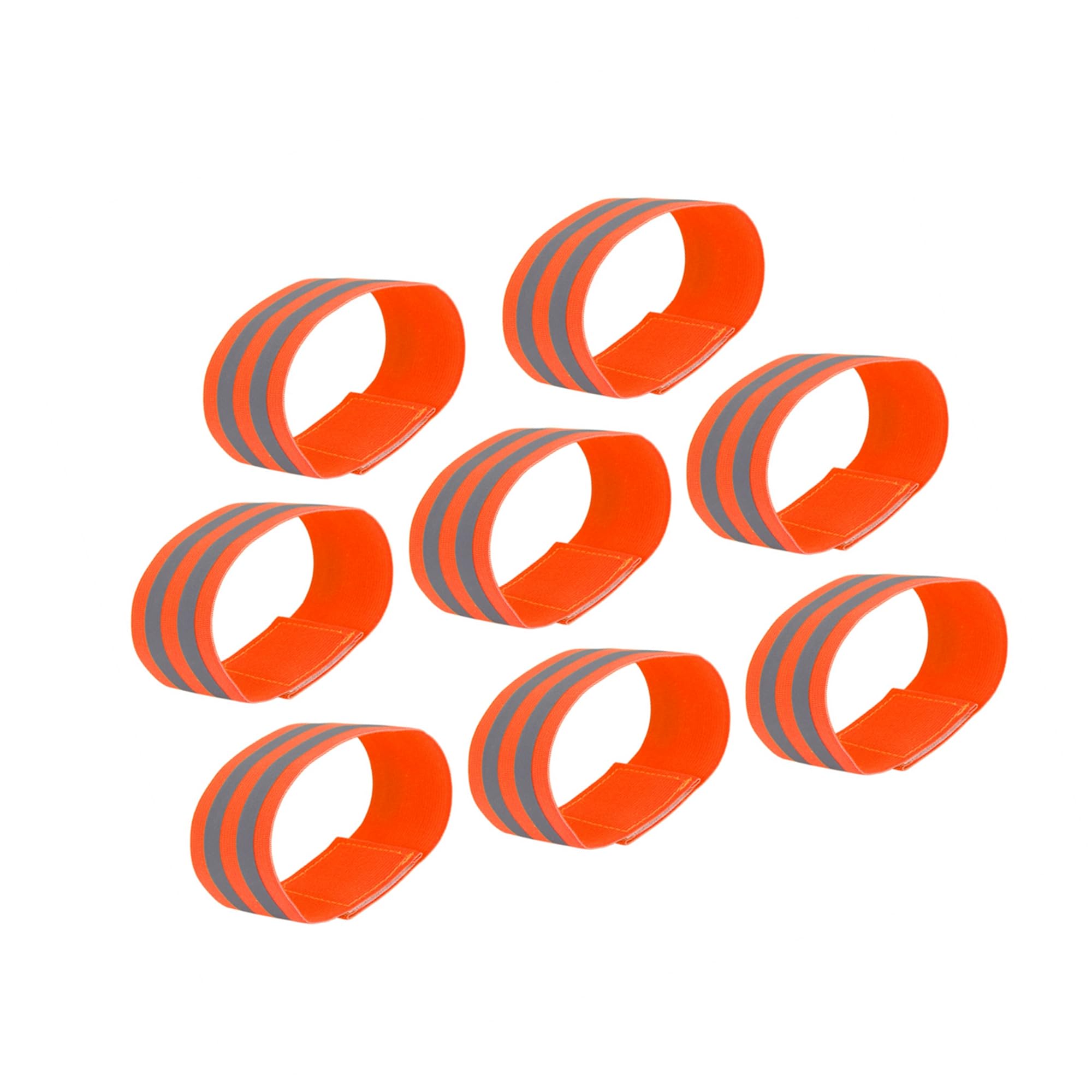 Lot de 8 bandes réfléchissantes pour bras - Haute visibilité - Pour cyclisme de nuit - Orange
