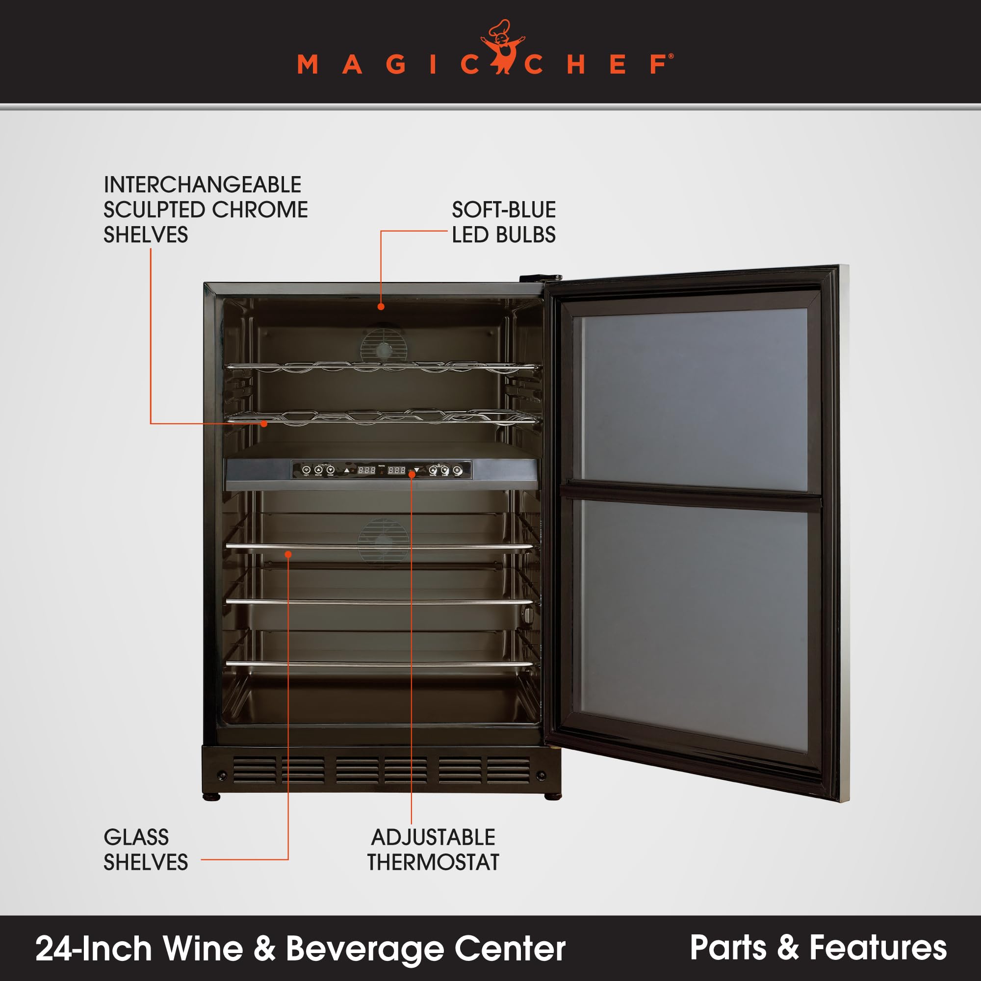 Magic Chef Dual Zone Built In Wine And Beverage Center
