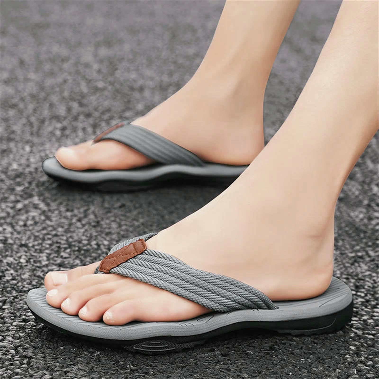 Chanclas Hombre Hombres Zapatillas Verano Moda Al Aire Libre Cómodas Diapositivas Ocasionales Zapatos Antideslizantes Sandalias De Playa-Negro Rojo-45 (27,5 Cm)