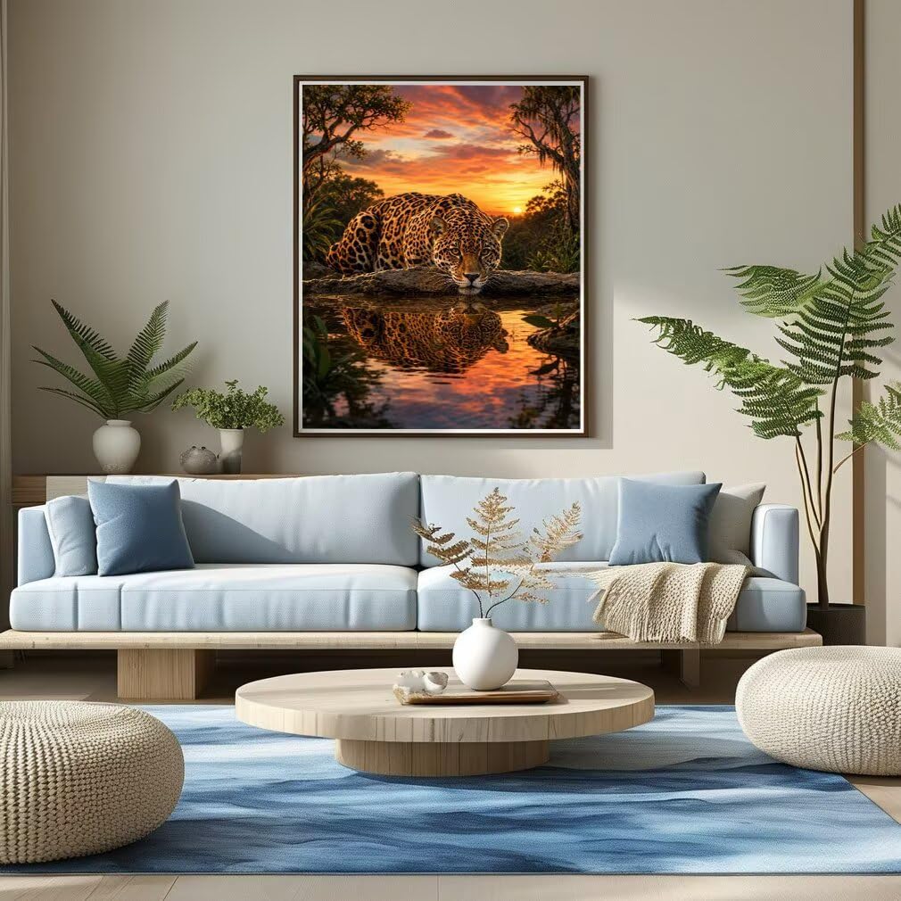 Diamentowe malowanie Leopard, kreatywne i relaksujące rzemiosło 60x80cm C8