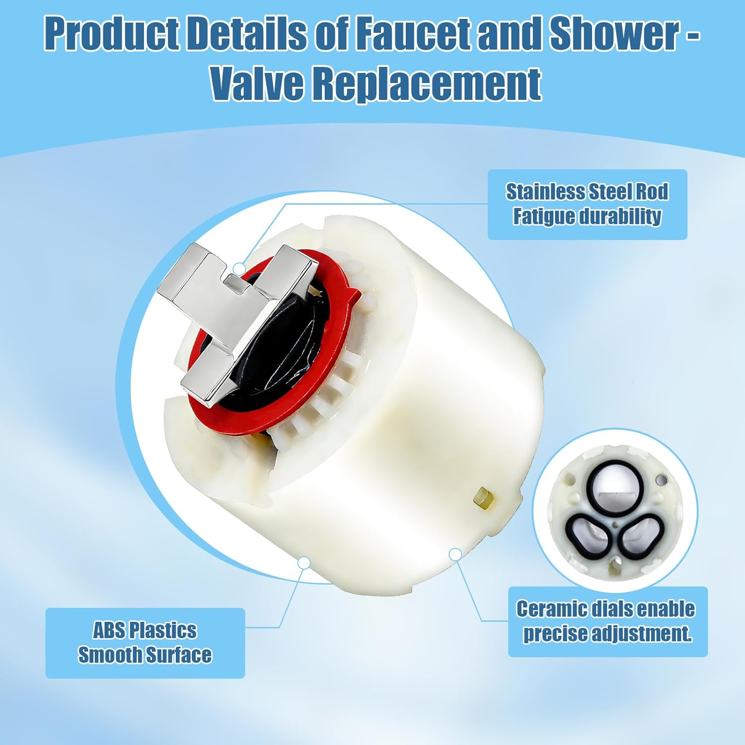 Shower Faucet Cartridge,Compatible with American Standard 023529-0070A/H, for Single Handle Kitchen and Bathroom Tub/Shower Faucets, Temperature and Volume Control, 1.85-Inch (47 mm)