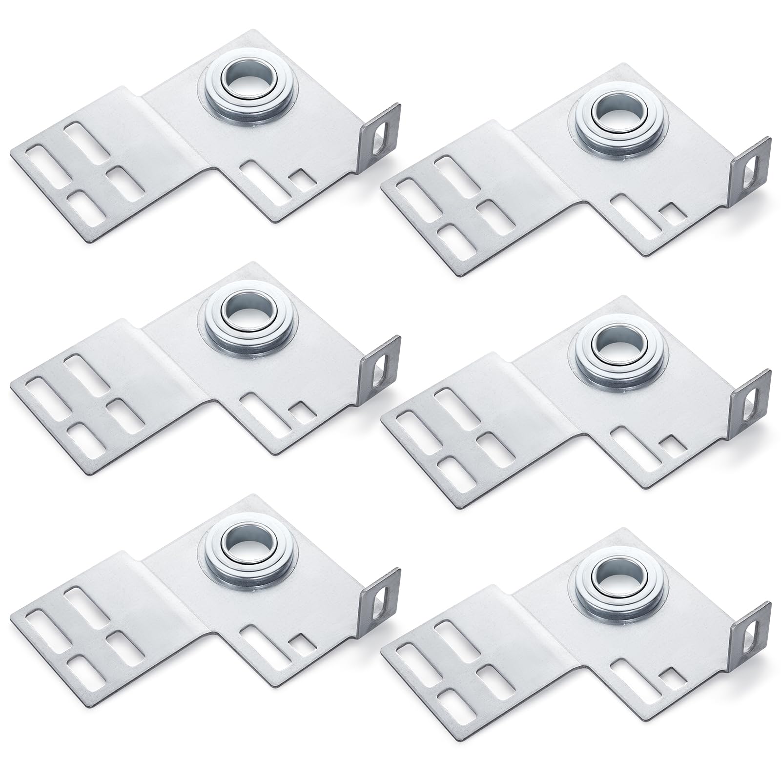 Gisafai 6 Pcs Garage Door Track Bracket 3 3/8 Inch Garage Door Parts Torsion Spring Bracket Residential Brackets Track Wood or Steel Doors for 2" Track Doors