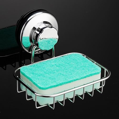 Miniatura 6 de SANNO Soporte para jabonera con ventosa al vacío bandeja para jabonera de ducha soporte de esponja para ducha baño bañera y fregadero de cocina